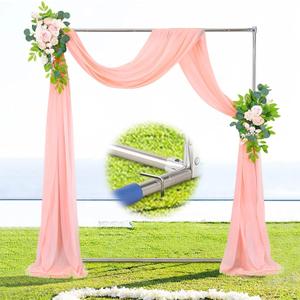 7FT Arch Backdrop Stand, 5FT Wide, Stainless Steel Wedding Arch Stand with Base Ground Spikes for Ceremony, Balloon Arched Backdrop Frame for Birthday Party Baby Shower Celebration Decorations (7FT x 5FT, White)