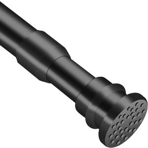 Small Tension Curtain Rods 16 to 28 Inches, Adjustable Expandable Short Shower Rod Non-Slip Non Drill Spring Tension Rod for Windows, Closet, Kitchen, Black
