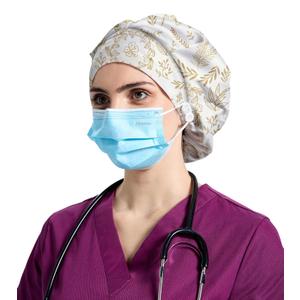 Bouffant Caps Shower Cap with Button and Sweatband, Adjustable Scrub Caps for Women Men Multi Color