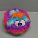 goDog Furballz Squeaky Plush Ball Dog Toy, Chew Guard Technology - Cool Rainbow, Large