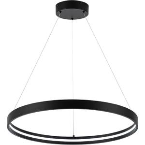 SUNMOO Modern LED Chandelier 1-Ring Circular 6000K 36W Dimmable Black Pendant Light with Adjustable Spotlights for Living Room, Dining Room, Kitchen, Bedroom, Foyer, Restaurant, Hotel, Bar