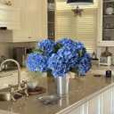 ZYTUYO 4 Pcs Royal Blue 20 inches Real Touch Hydrangea Artificial Flowers Boho Lifelike Real Looking Latex Hydrangeas Flower with Long Stem for Indoor Living Room Spring Home Decor Table Flower