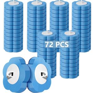 72 PCS Toilet Wand Refills,Toilet Cleaner Refill Pads Disposable Toilet Cleaning System Toilet Bowl Cleaners Scrubbing Pads for Sink Bathtub Wash Basin(Only RefillsOnly Fits for Ucaimao)-Blue