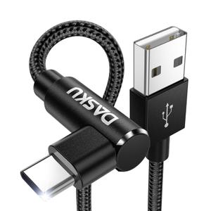 USB to USB C Cable 90 Degree [2Pack 10ft] 3A Right Angle USB C Cable Extra Long Heavy Duty USB Type C Cable Fast Charging, for iPhone 17/16/16e/15 Pro Max, Samsung Galaxy, Android Phones, and More