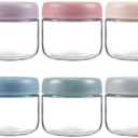 NETANY 6pack 8oz Glass jars with Airtight Lids, Overnight Oats Containers with Lids, Wide mouth Mason Salad jars, Glass Food Storage Containers for Snacks Yogurt Spice Sugar