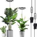LORDEM Plant Grow Light, Full Spectrum Plant Light for Indoor Plants, Brightness Adjustable LED Growing Lamp with Auto On/Off Timer 4H/8H/12H, Height Adjustable, 2 Packs of Black