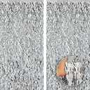 KatchOn, XtraLarge Wavy Silver Foil Fringe Curtain - Pack of 2, Silver Streamers Backdrop for Disco Party Decorations, Fringe Curtains for Graduation Decorations 2026, Bachelorette, Birthday Decor