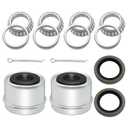 2 Set Fits for 1-1/16'' Trailer Bearing Kits L44649/L44610 and 12192TB Seal OD 1.980'' Axles Trailer Wheel Hub Bearings Kit with Dust Cover and Cotter Pin