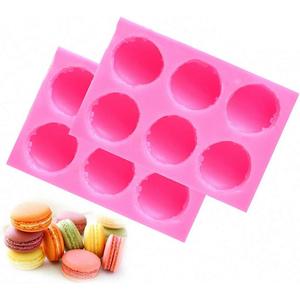 MoldFun 2-Pack 3D Macaroon Silicone Mold for Fondant, Macaron Hamburger Baking Molds, Candle, Muffin, Cake Decorating, Chocolate, Candy, Polymer Clay, Mini Soap, Bath Bomb