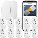 WiFi Water Leak Detector for Home with App Notification, 1 Gateway+10 Sensor, 120dB Flood/Drip Alarm for Basement/Kitchen/Bathroom/Toilet/Laundry Room, Under Sink/Drain/Pipe Leakage, W13+WD61x10White