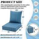 Patelai 2 Set Outdoor Deep Seat Cushions 24x24, 6 Inch Thick Replacement Patio Furniture Cushions with Backs, Washable Cover UV Waterproof & Fade Resistant Chair Pads for Wicker (Blue Stripe)