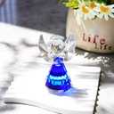 HDCRYSTALGIFTS 3.5'' Blue Crystal Guardian Angel Figurine,Glass Christmas Angel Ornaments Statue Gifts for Women, Art Collectible Figurines for Home Decor