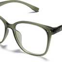 ZanyLen Oversized Blue Light Glasses Women/Men Computer/Gaming/Phone Blue Blocker Anti Glare Square Black/Clear TR90 Glasses (04-6001-green)