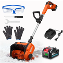 Cordless Snow Shovel, Electric Snow Shovel 12" Width 6.7" Depth Cleaning and 20ft Throwing Distance, 4 Ah 21V Battery Brushless Snow Mover with Adjustable Front Handle for Driveway, Steps, Patio