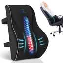 Ergo Office Lumbar Support Pillow for Office Chair - Memory Foam Lumbar Pillow for Car, Gaming Seat with Mesh Cover - Lower Back Support for Office Chair for All Day Sitting - Pain Relief Back Pillow