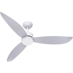 Ceiling Fans with Lights,52'' Ceiling Fan with Remote Control, 6 Speeds Indoor Outdoor Ceiling Fans with 22W 3CCT Dimmable LED Light, Noiseless DC Motor & 3 Reversible Blades White