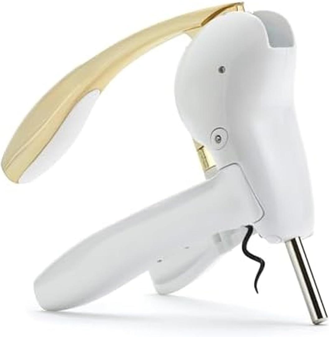 Rabbit Wine Lever Corkscrew Wine Opener With Built In Foil Cutter (White)