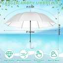 Reginary 30 Pieces Wedding Umbrellas Bulk Auto Open Stick Umbrellas with White European J Hook Handle Windproof Large Canopy Umbrella for Outdoor Wedding Bride Groom Photography Golf