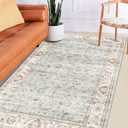 WITSHOCK Washable 4x6 Area Rugs Non Slip Low Pile - Soft Foldable Floor Rug for Bedroom, Living Room, Dining Room & Dorm, Light Blue Bathroom Rug with Anti-Skid Backing (Indoor Decor)
