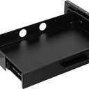 Menkxi 18'' x 12'' Under Desk Drawer Slide Out Storage Organizer, Lockable Metal Desk Drawer for Laptop and Office Accessories, Large Hidden Under Table Storage Box with Cable Management, Black