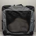 Pettycare 36 Inch Collapsible Crate for Large Dogs, 4-Door Foldable Soft Kennel with Chew Proof Mesh Windows for Indoor & Outdoor Travel (Grey)