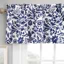 DriftAway Julia Lined Valance Double Layer Thermal Insulated Room Darkening Blackout Valances 3 Inch Rod Pocket Window Valance for Bathroom Living Room 52 Inch by 18 Inch Navy