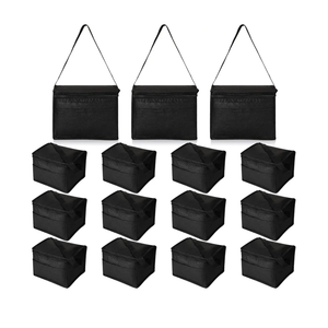 Nuogo 15 Pack Insulated Lunch Bags Bulk, Reusable Cooler Boxes, Leakproof Lunch Boxes Set, Waterproof Thermal Coolers, Insulated Beverage Bag for Women Men Work Picnic Beach(Black)