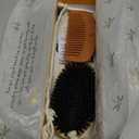 Belula 100% Boar Bristle Hair Brush Set (Medium). Soft Natural Bristles for Thin and Fine Hair. Restore Shine And Texture. Wooden Comb, Travel Bag and Spa Headband Included!