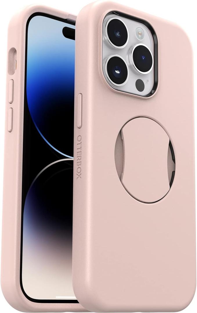 OtterBox iPhone 14 Pro (Only) OtterGrip Symmetry Series Case - Made ME Blush (Pink), Built-in Grip, Sleek case, Snaps to MagSafe, Raised Edges Protect Camera & Screen