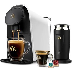 L'OR Barista System Coffee and Espresso Machine Combo with Frother, White, 2606108