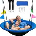 HeyZoo Tree Swing, 48 inch Saucer Swing, with Tree Hanging Straps, 900lbs Weight Capacity, for Outdoor Backyard and Playground, Gifts for Kids, Blue
