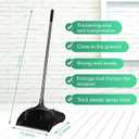 Weewooday 8 Pieces Commercial Lobby Dustpan Plastic Upright Dust Pan with Long Handle Metal Upright Dustpan Heavy Duty for Restaurants Commercial Lobby Garage Home and Outdoors Use (Black)