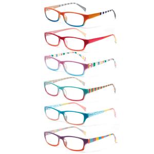 Kerecsen Computer Reading Glasses for Women Blue Light Blocking Glasses for Reading Fashion Pattern Print Eyeglasses for Womens(Mix Color -5, 3.50)