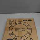 Maxstar Round Wall Clock for Living Room Decor Battery Operated Non Ticking Silent Vintage Black Metal Wood Clocks for Home Living Room Garden Farmhouse Office Kitchen Decoration -13 inch (Black-arabic Numerals)