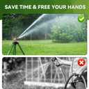 Tripod Sprinklers for Yard,Nalupatio Impact Sprinkler on Tripod Base,Heavy Duty Brass Sprinklers,360 Degree Large Area Irrigation,3/4 Inch Connector Sprinkler with Legs Flip Locks for Lawn/Yard,1 Pack