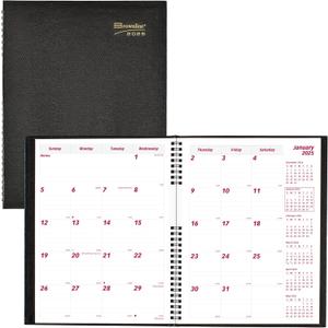 Brownline 2025 CoilPro Monthly Planner, 14 Months, December 2024 to January 2026, Twin-Wire Binding, 11" x 8.5", Black (CB1262C.BLK-25)