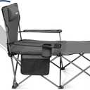apollo walker Camping Chairs for Adults - 6 Legged Beach Chair with Foot Rest, Adjustable 90 - 135 Reclining Lounge Chair Outdoor, Folding Chairs for Outside with Detachable Pillow & Carry Bag Grey (Regular)