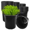 50 Pack 1 Gallon Plant Nursery Pots,Plastic Seedling Pot with Drainage Holes,Flexible Garden Flower Plant Container for Potting,Succulents,Cuttings,Transplanting,Black