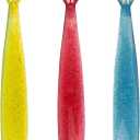 RADIUS Children's Toothbrush, Totz Brush, Extra Soft Bristles, Blue/Coral/Yellow, BPA Free & ADA Accepted, Designed for Delicate Teeth & Gums for Children 18 Months & Up, Pack of 3