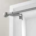 Adjustable Curtain Tension Rod with Decorative Round Finials, No Drill Window Rod, Easy Install Expandable Tension Curtain Rod for Windows, 48 to 84 Inch, Brushed Nickel