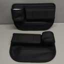 Kwak's Car Seat Gap Filler Organizer (2PC)  Fits 0.2"-1.2" Gap Premium Leather Car Console Organizer for Phone/Keys  Universal Front Seat Organizer for Car SUV Truck (Black)