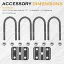 Single Trailer Leaf Spring 4 Leaf Double Eye 1750 lbs Cap for 3500 lbs Axle Suspension & U-Bolt kit, 25-1/4" Length fits for SW4B - Set 2