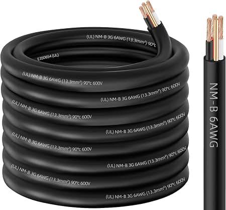 HT Cables E487898 Type NM-B 600v AWG 6 CU 3CDR With AWG 10 Ground S111