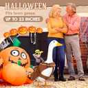 Cowboy Rider Porch Goose Outfit Halloween Goose Costume Lawn 23" Statue Cloths Cowboy Rider Style with Doll and Hat for Halloween Outdoor Patio Yard Art Decoration