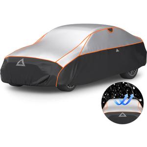 Favoto Hail Protector Car Cover - Sedan Cover Padded Snow Rain Hail Protection for Automobiles Outdoor Heavy Duty with Reflective Stripes Full Car Cover Fits Sedan up to 193"