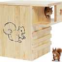 Widened Squirrel House for Outside, 11" W Squirrel Nesting Box with External Platform, Extra Large Squirrel Box for Spring, Easy to Assemble