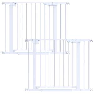 Cumbor 2 Pack 29.7-40.6" Baby Gate for Stairs, Mom's Choice Awards Winner-Dog Gate for Doorways, Pressure Mounted Self Closing Pet Gates for Dogs Indoor, Safety Child Gate with Easy Walk Thru Door (White)