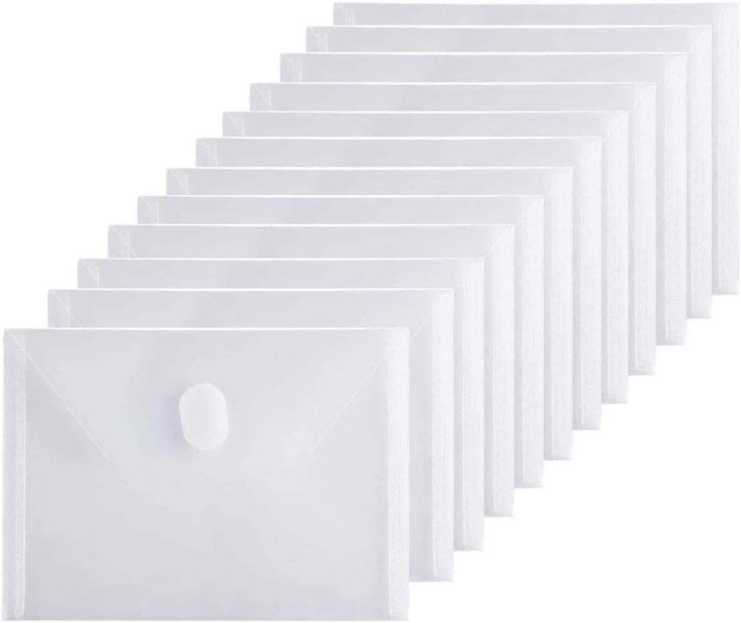 12 Pack Clear Die & Stamp Storage Bag Transparent Plastic Folders for Cutting Dies Stencil Embossing Crafts for DIY Scrapbooking Paper Card Craft Organizer Holder (5.5x 7.5 Inch- 12pcs)