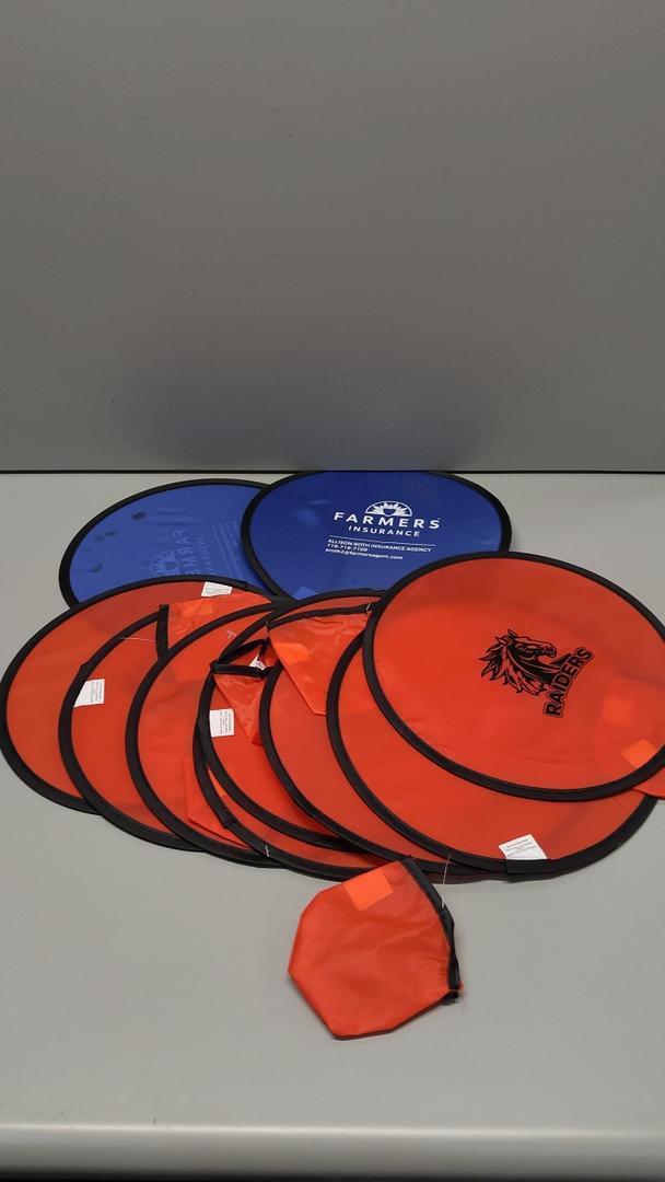 10 Small fans, circle, mixed colors, blue and red