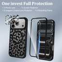 Magnetic Case for iPhone 17 Pro,with Screen Protector & Camera Lens Protector,Cute Black Leopard Print Design for Women Girls Men,Slim Anti Scratch Leopard Case for iPhone 17 Pro Max